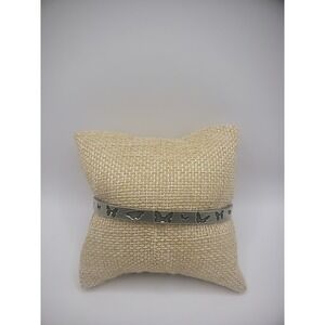 Vintage Bracelet Cuff Silver Tone Butterflies Embossed Jewelry Costume